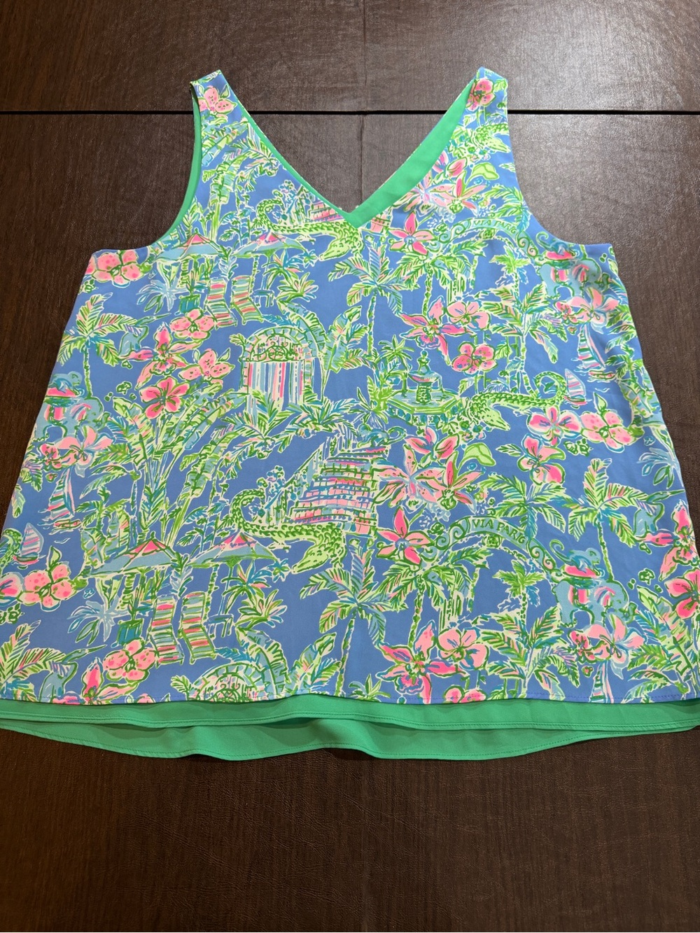 Lilly Pulitzer Via Parigi V-Neck Tank Top Reversible Sz XL
